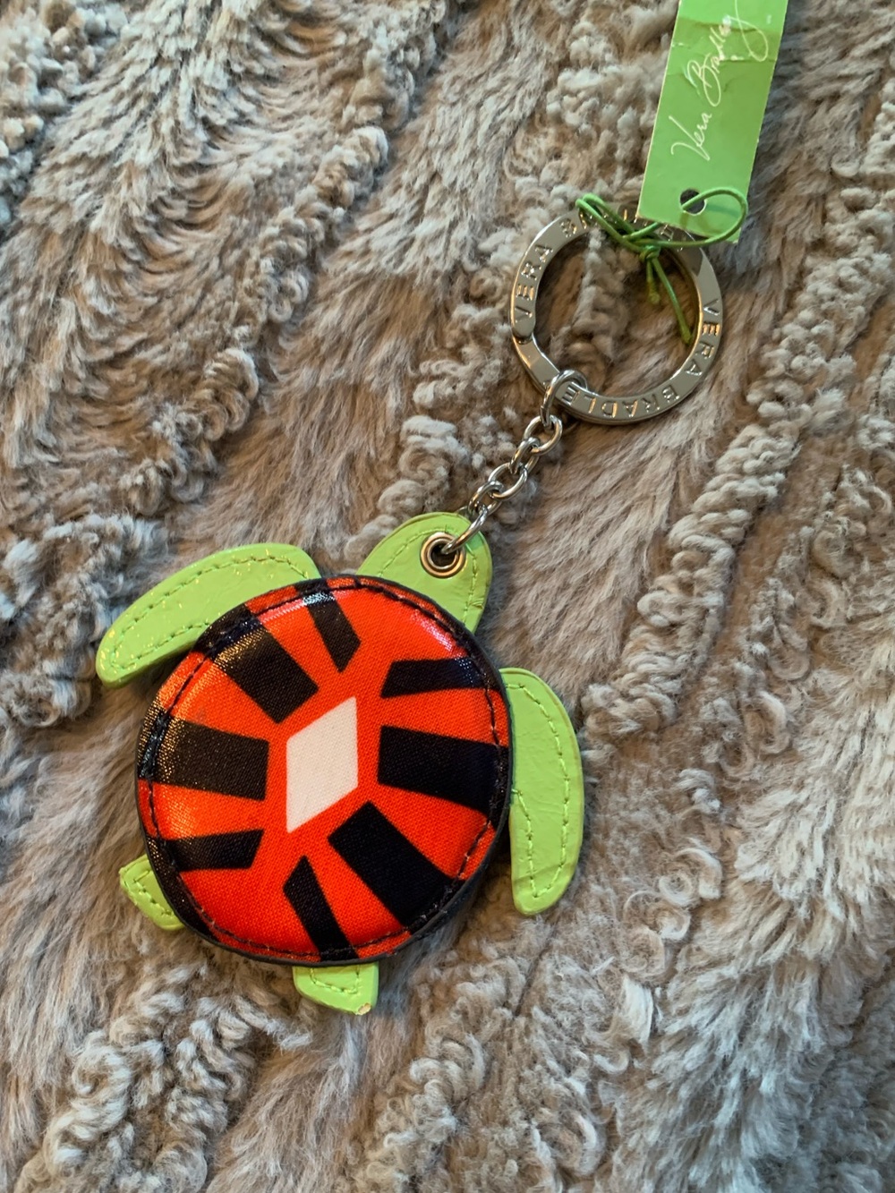 Vera Bradley Seashore turtle keychain in the Sun Valley pattern, NWT